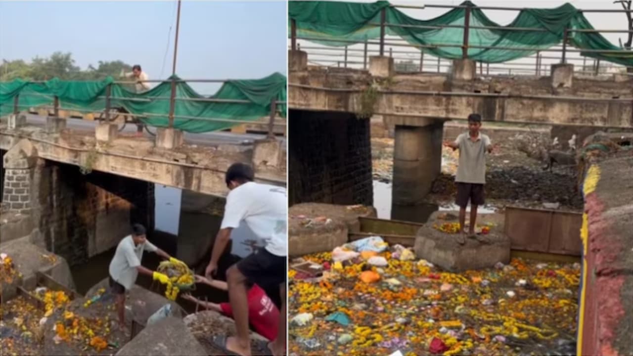Bittu Tabahi cleans Ajnar River again, man throws garbage into it right ...