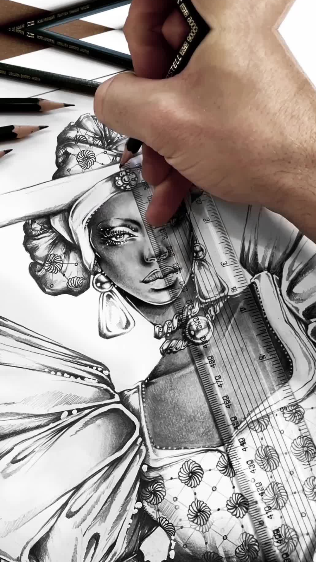How Shweshwe fabric patterns inspired a Herero fashion drawing