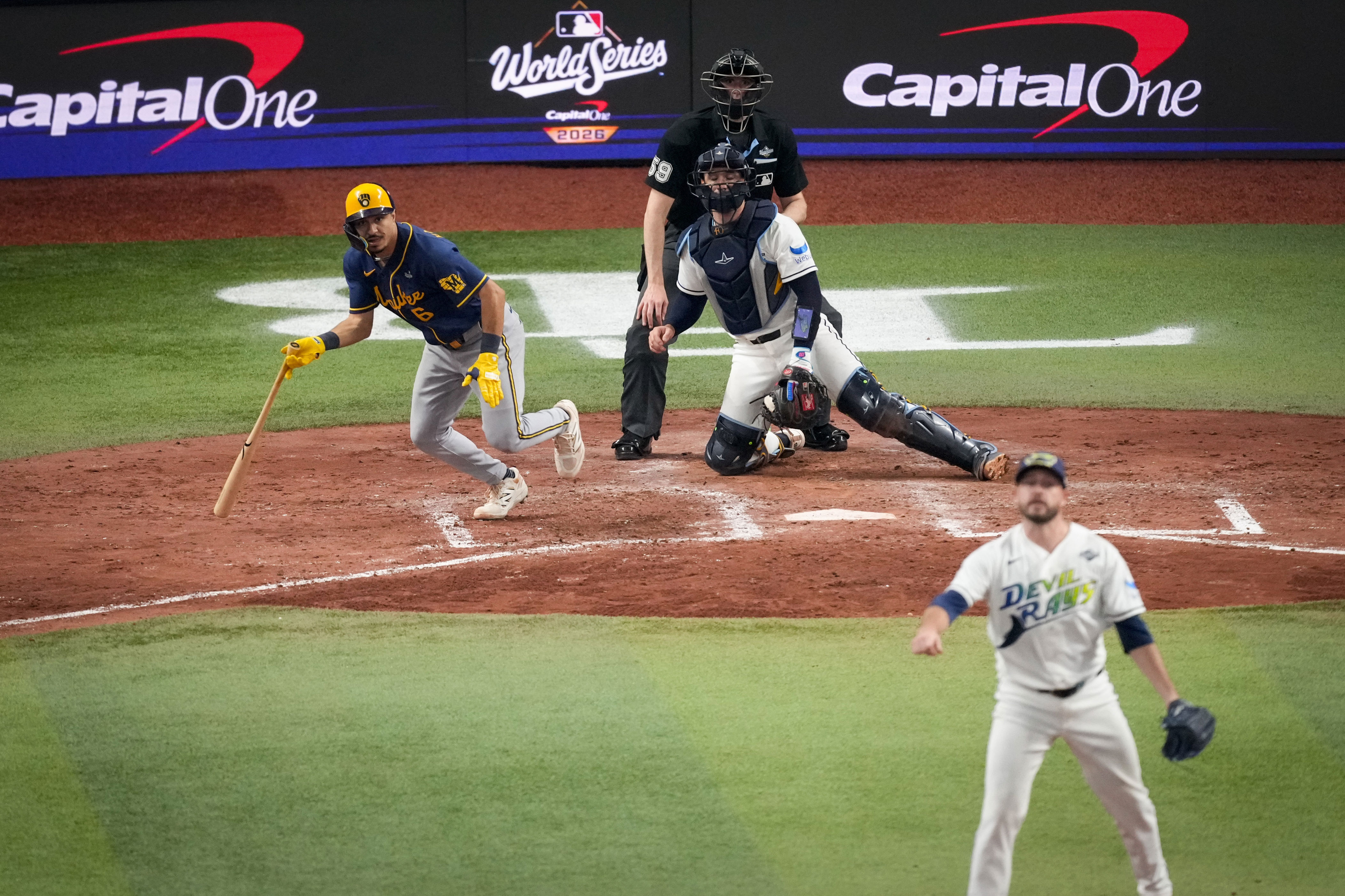 Brewers rout the Rays 10-1 to move within a win of their first World ...