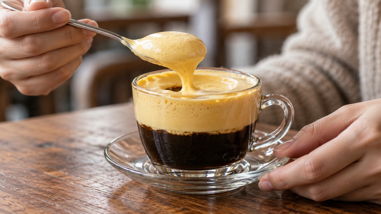 Hanoi’s egg coffee puts a creamy layer above the brew
