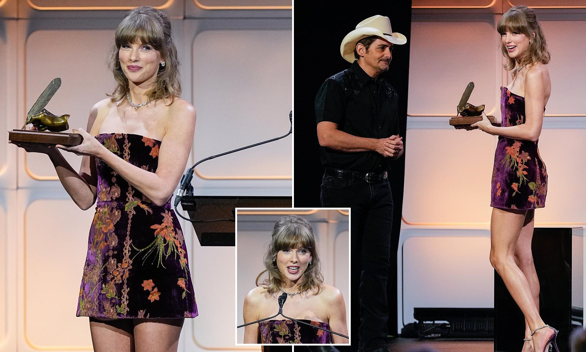 Taylor Swift stuns in mini dress as she is inducted into the Nashville ...