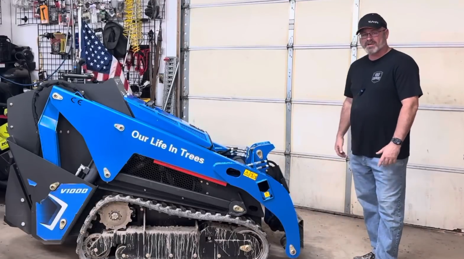 How to adjust track tension on a V1000 mini skid steer