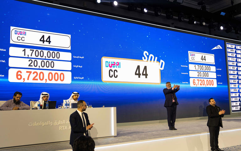 Distinctive CC44 number plate fetches Dh6.72 million at lucrative Dubai ...