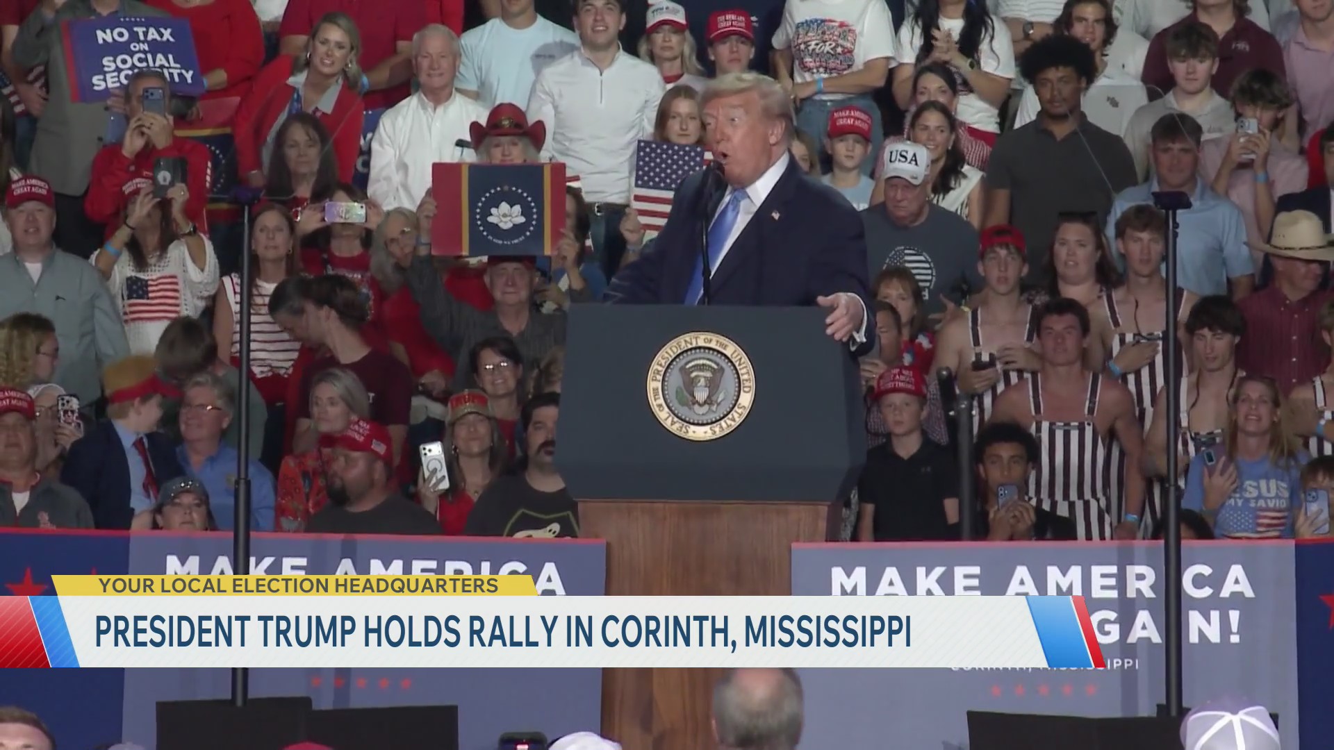 President Trump holds rally in Corinth, Mississippi