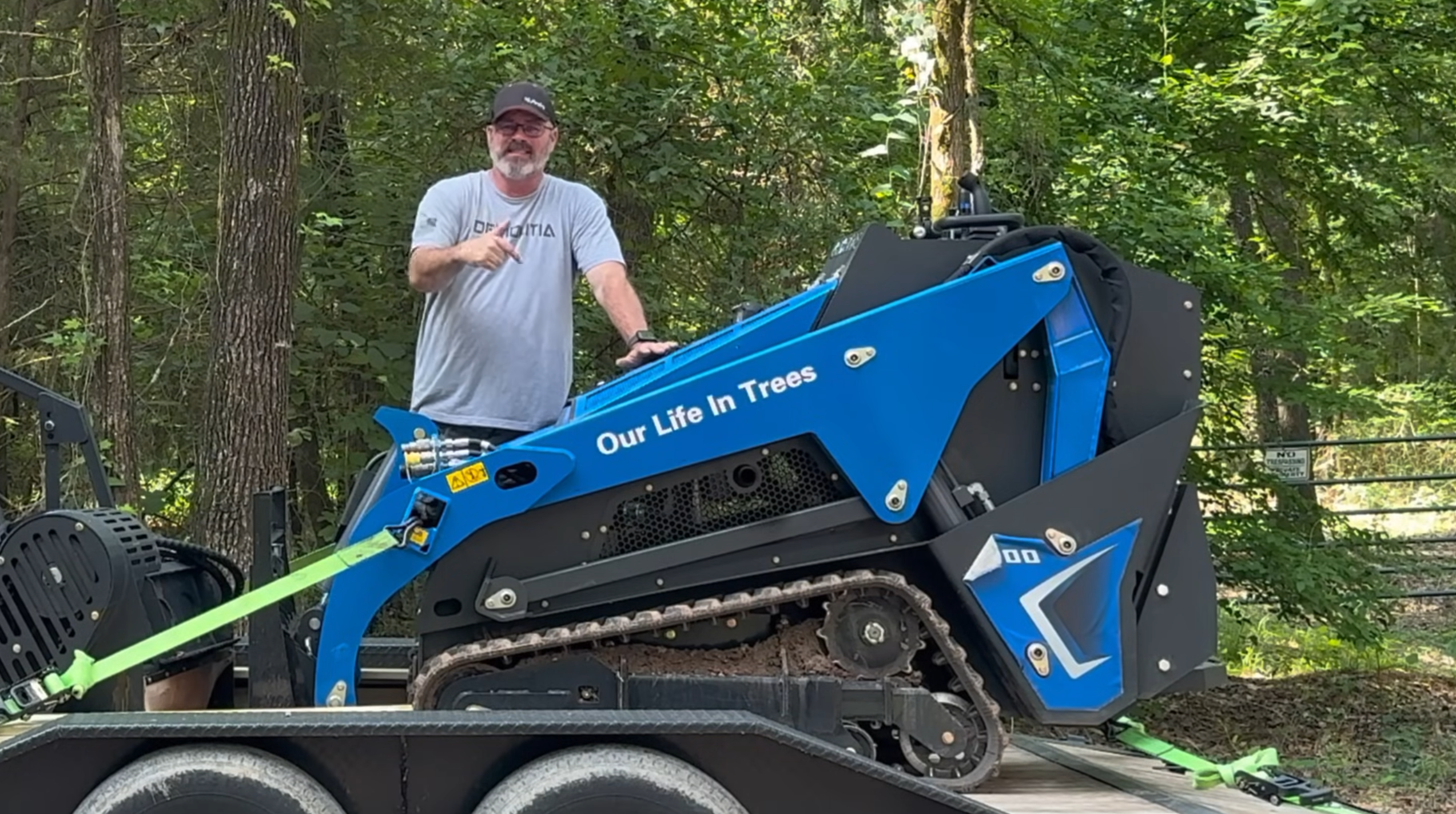 Cleaning up a neglected property with machinery