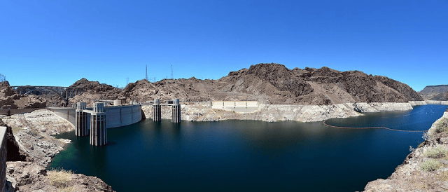 Hoover Dam’s first extended spillway run carved a 45-foot-deep cavity