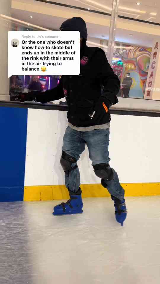 A funny ice skating moment with an unexpected outcome