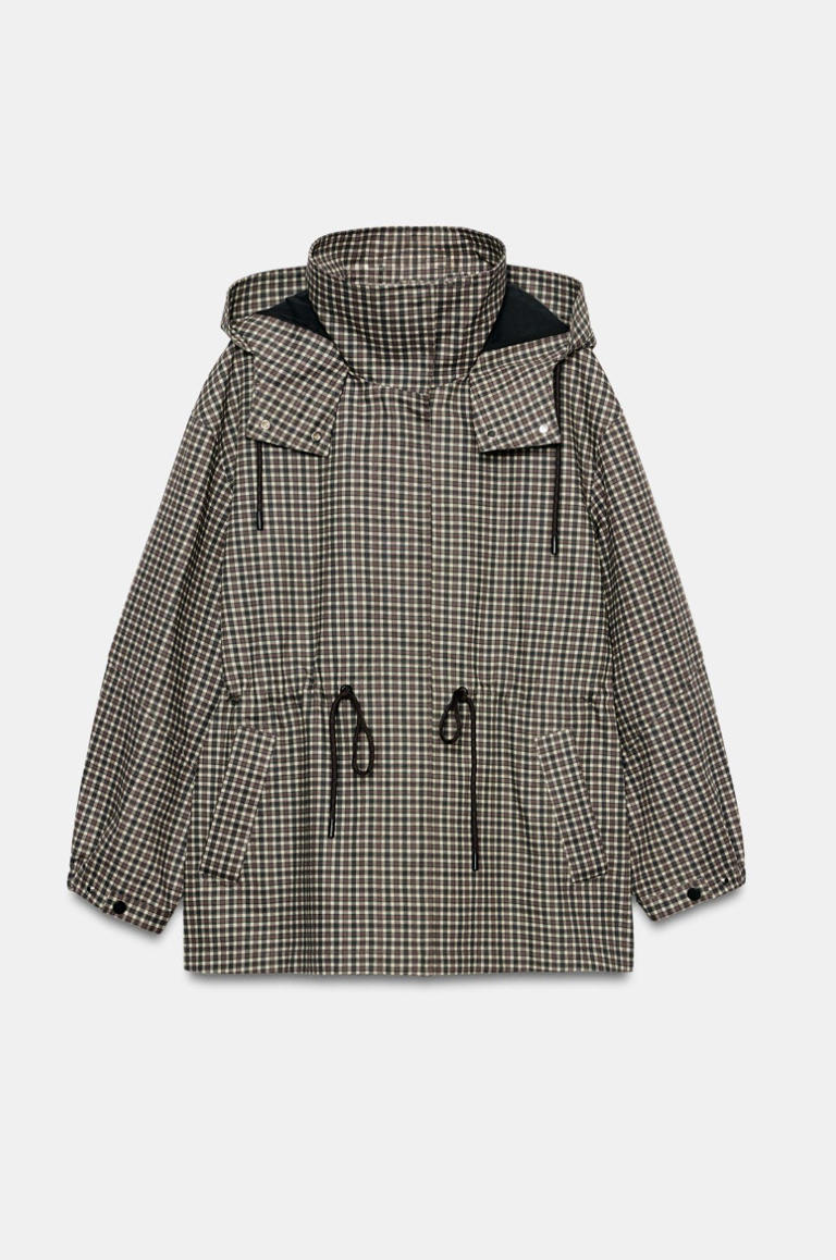 Checked cinch waist jackets are the chicest raincoat trend - shop the ...