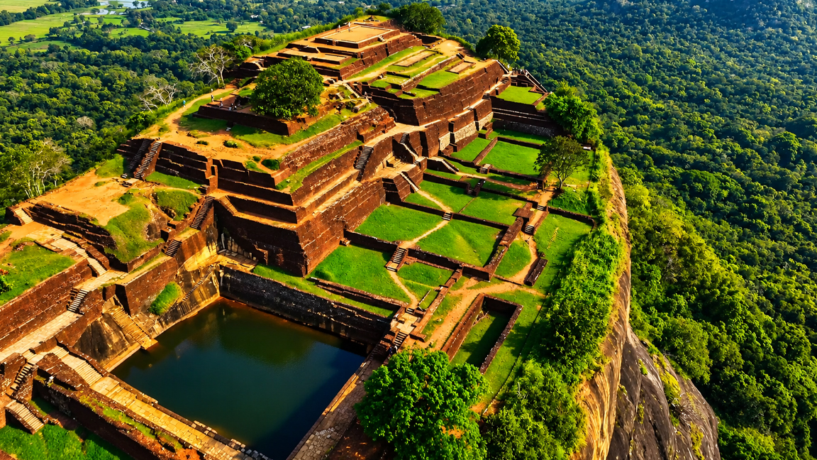 Sri Lanka's historic Sigiriya rock fortress and its remarkable stone ...