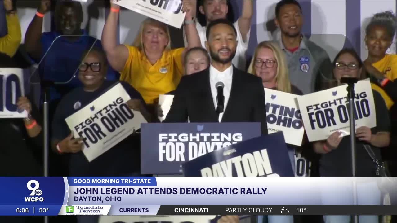 Singer John Legend attends Dayton rally to support Democrat candidates