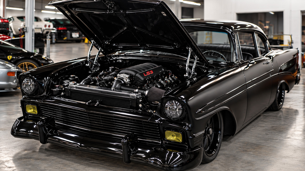 This classic custom '56 Chevy Bel Air hides a powerful LS3