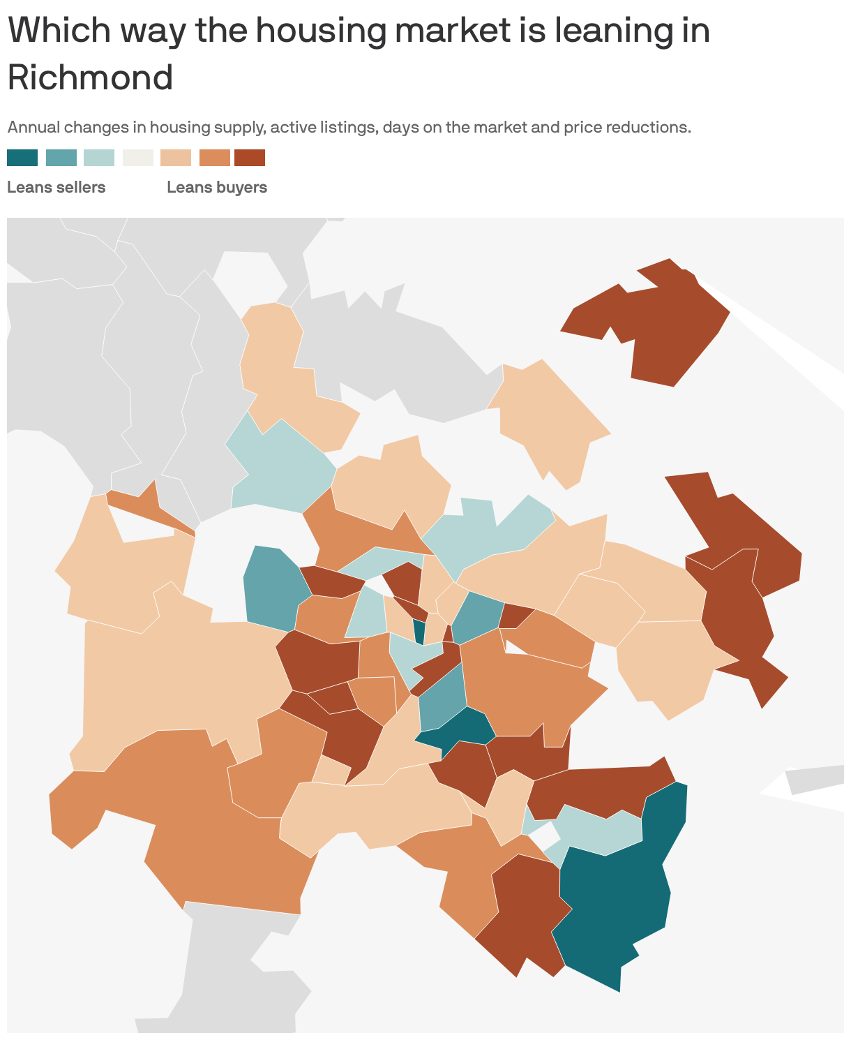 Mapped: Where Richmond homebuyers and sellers have the edge