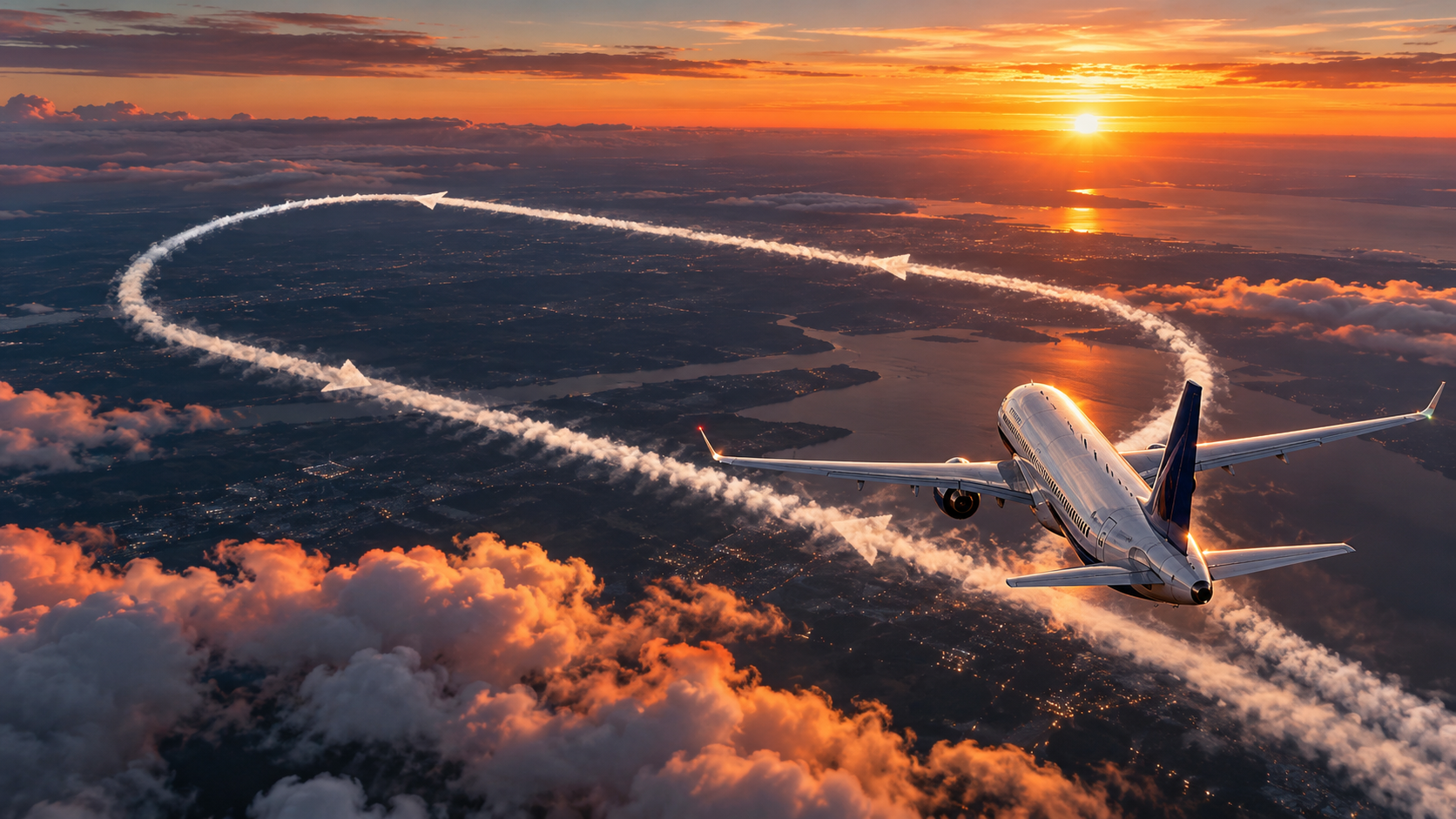 Why airplanes circle before landing: pilot holding patterns explained