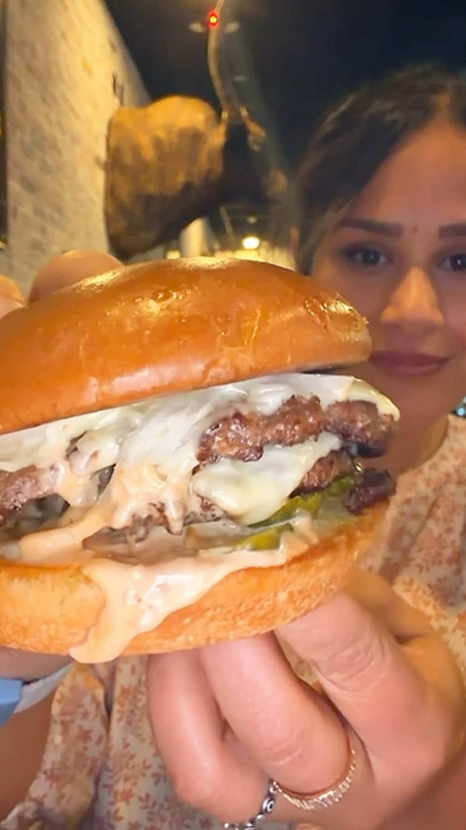 Trying the burgers at Bohemian Bull in South Carolina
