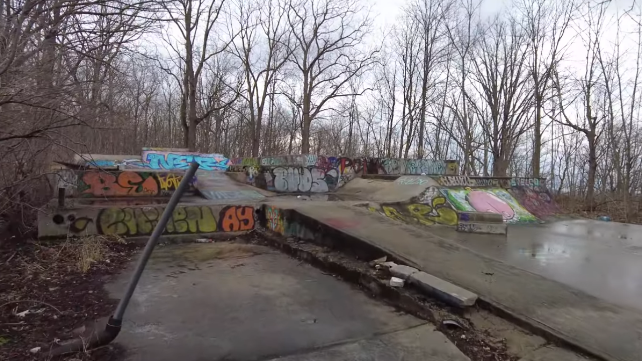 Exploring an abandoned skate park along the Bruce Trail