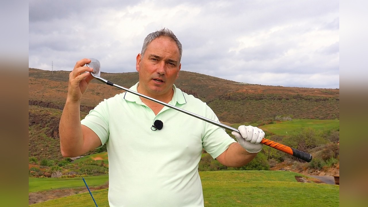 Alistair Davies sets up an inside path drill for iron shots