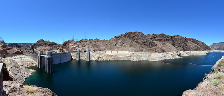 Hoover Dam’s first extended spillway run carved a 45-foot-deep cavity