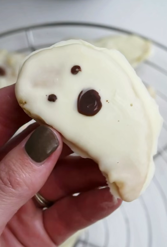 Vegan and gluten-free sugar cookie dough ghosts