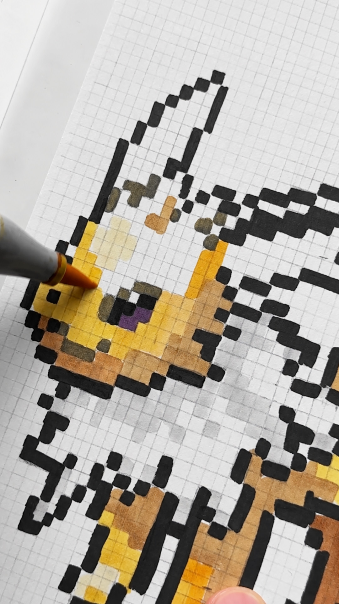 Creating a drawing from tiny pixel blocks