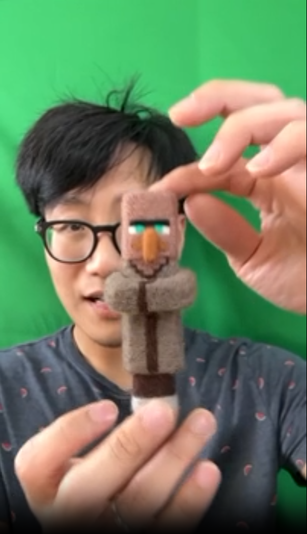 Creating a Minecraft villager from scratch with needle felting