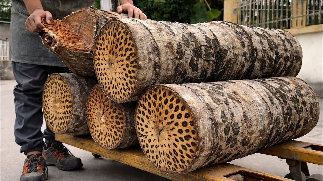 Coconut wood slices reveal stunning natural grain patterns