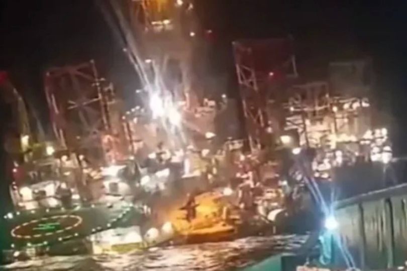 Five missing after oil drilling rig topples into sea with 115 workers ...
