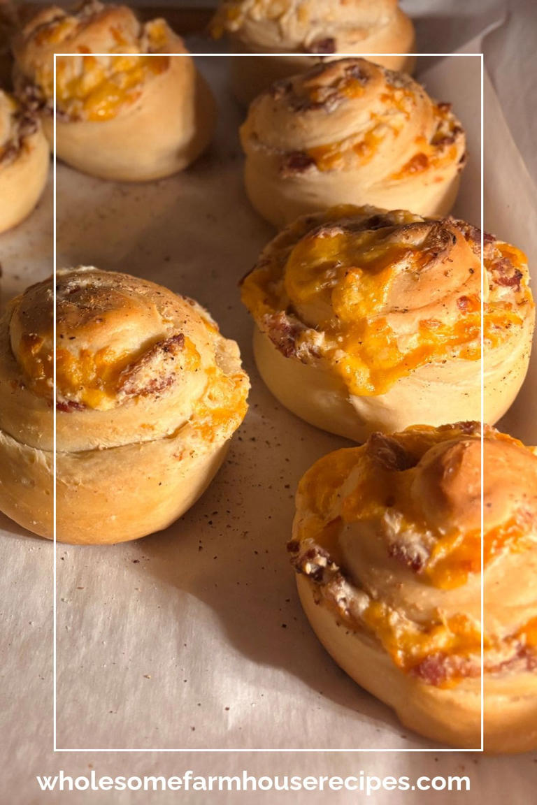 Fluffy sourdough discard bacon and cheddar rolls recipe