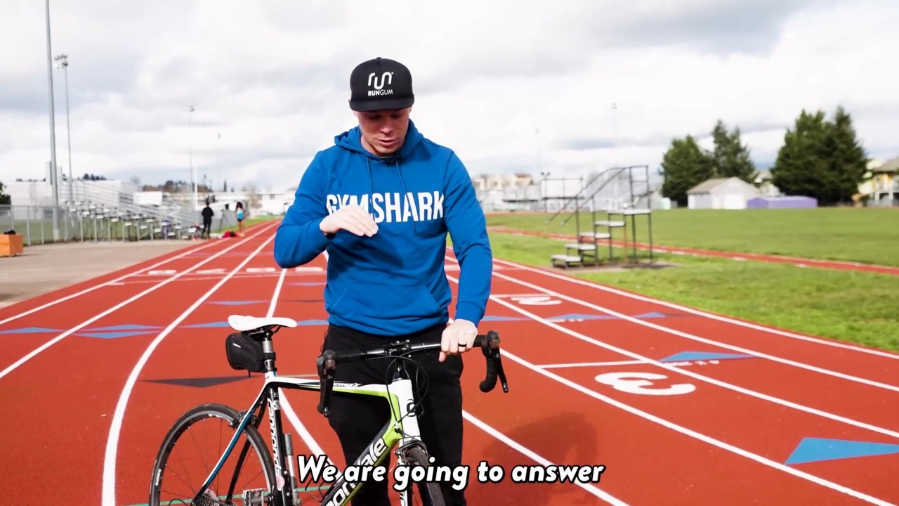 Nick Symmonds tests a road bike for a 3-minute track mile