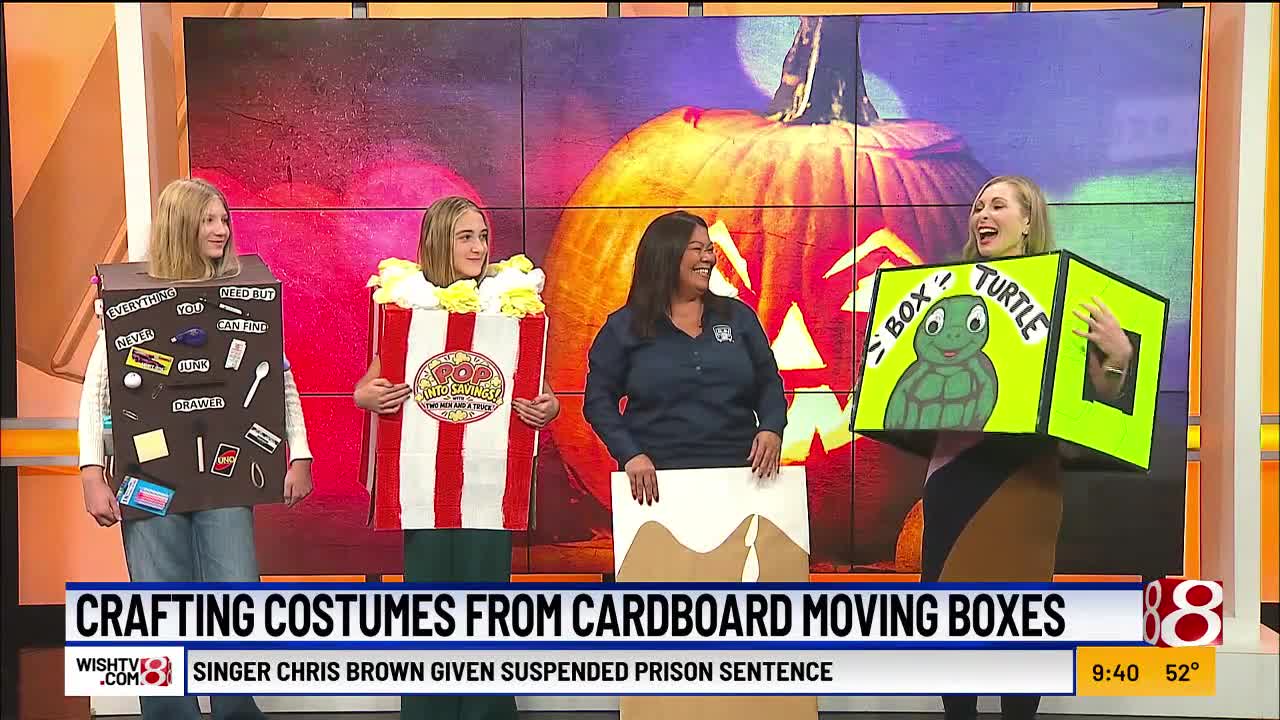 Crafting costumes from boxes for Halloween