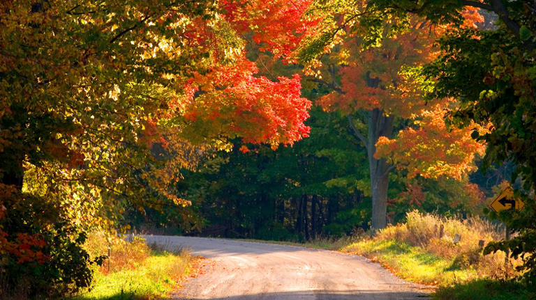 The Adirondack Mountains boast a scenic byway showcasing vibrant fall ...