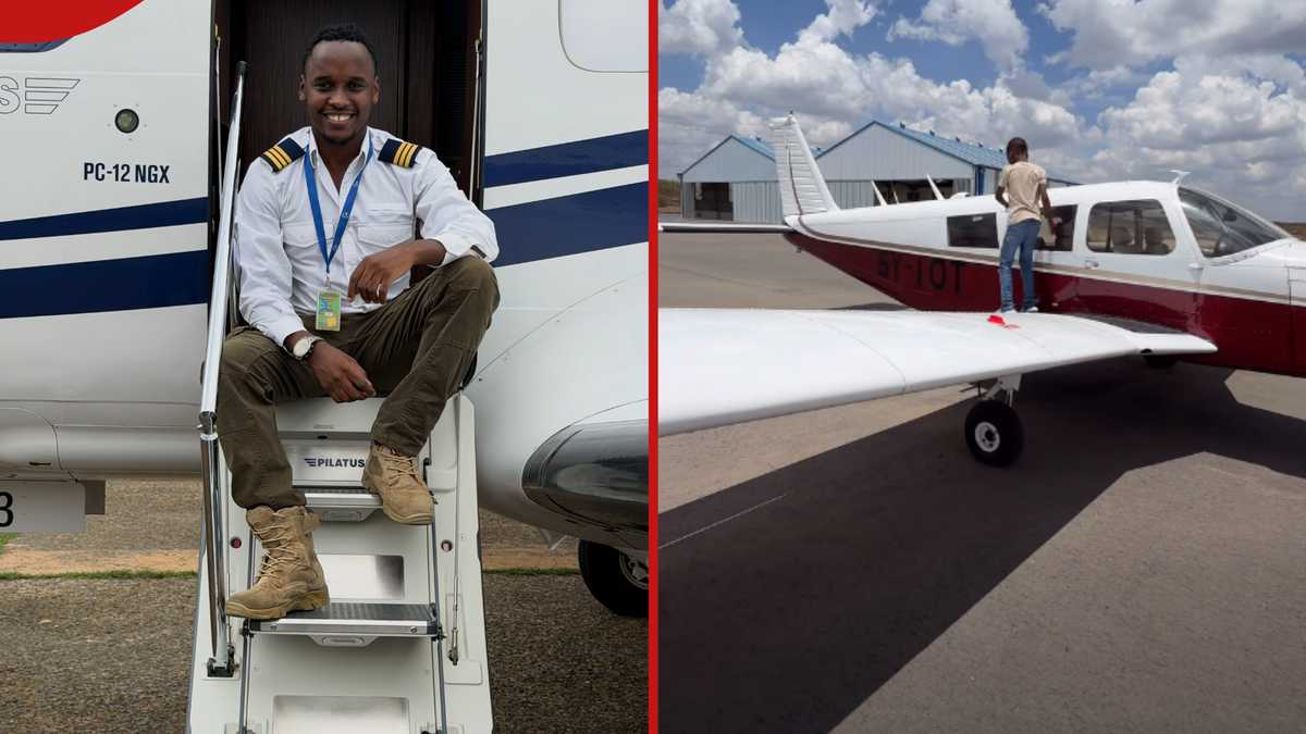 Khalif Kairo’s son impresses doing pre-flight check on plane