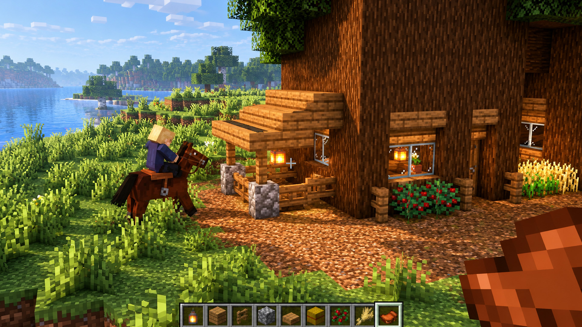 This Minecraft tree house base turns survival into a shared adventure