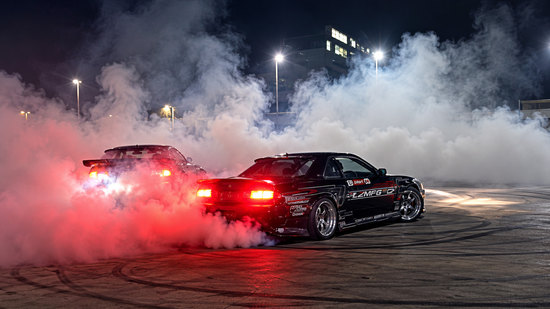 Pro drift cars take over downtown Chicago for a late night cruise