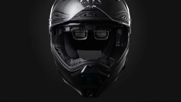 This augmented reality motorcycle helmet looks unsafe