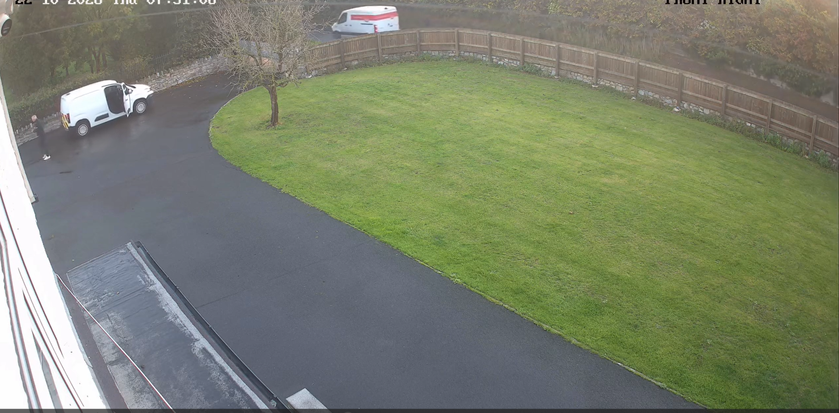 Wife shares CCTV as husband’s van rolls towards their house gates after ...