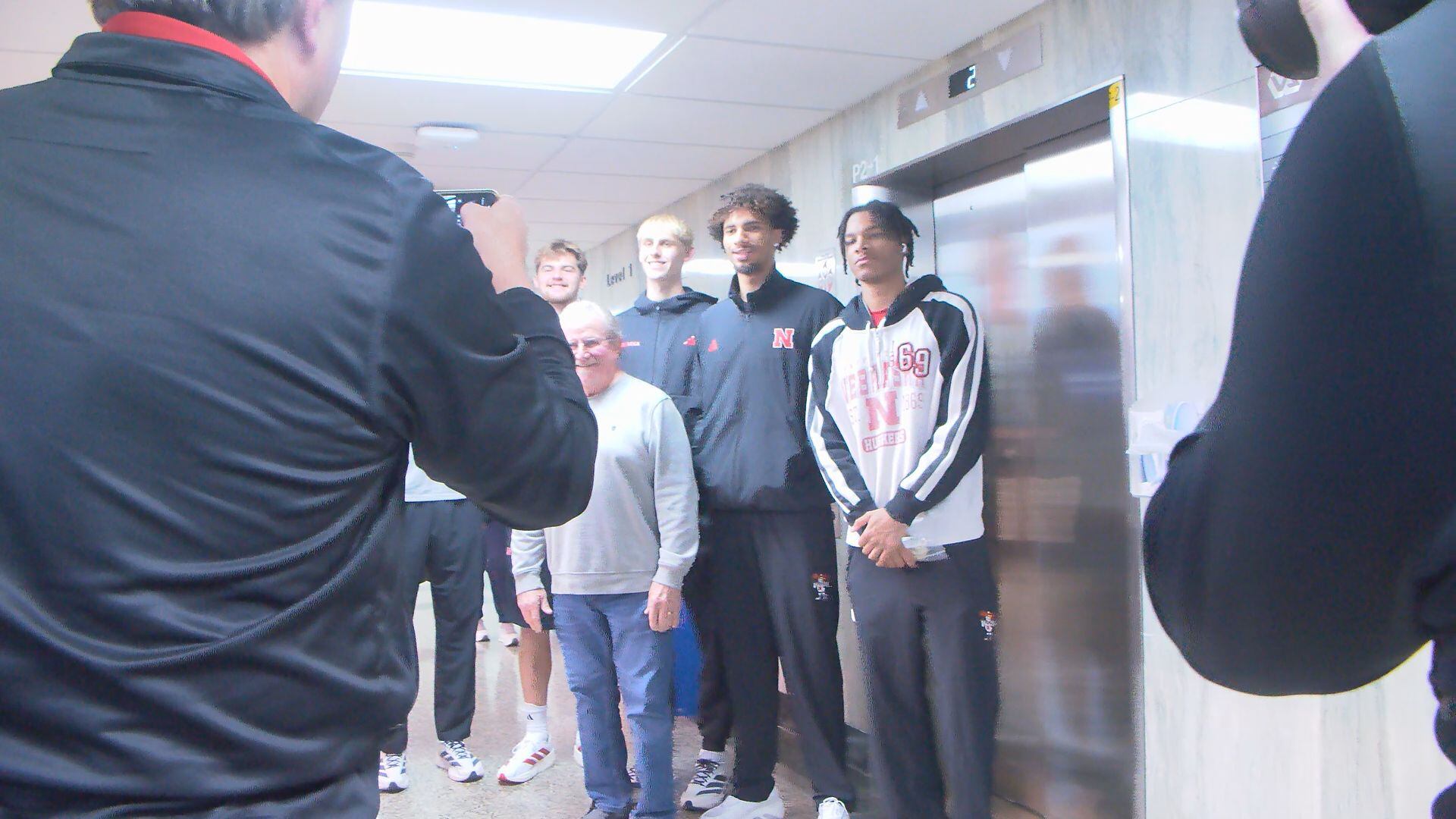 Nebraska basketball team visits Grand Island VA Medical Center