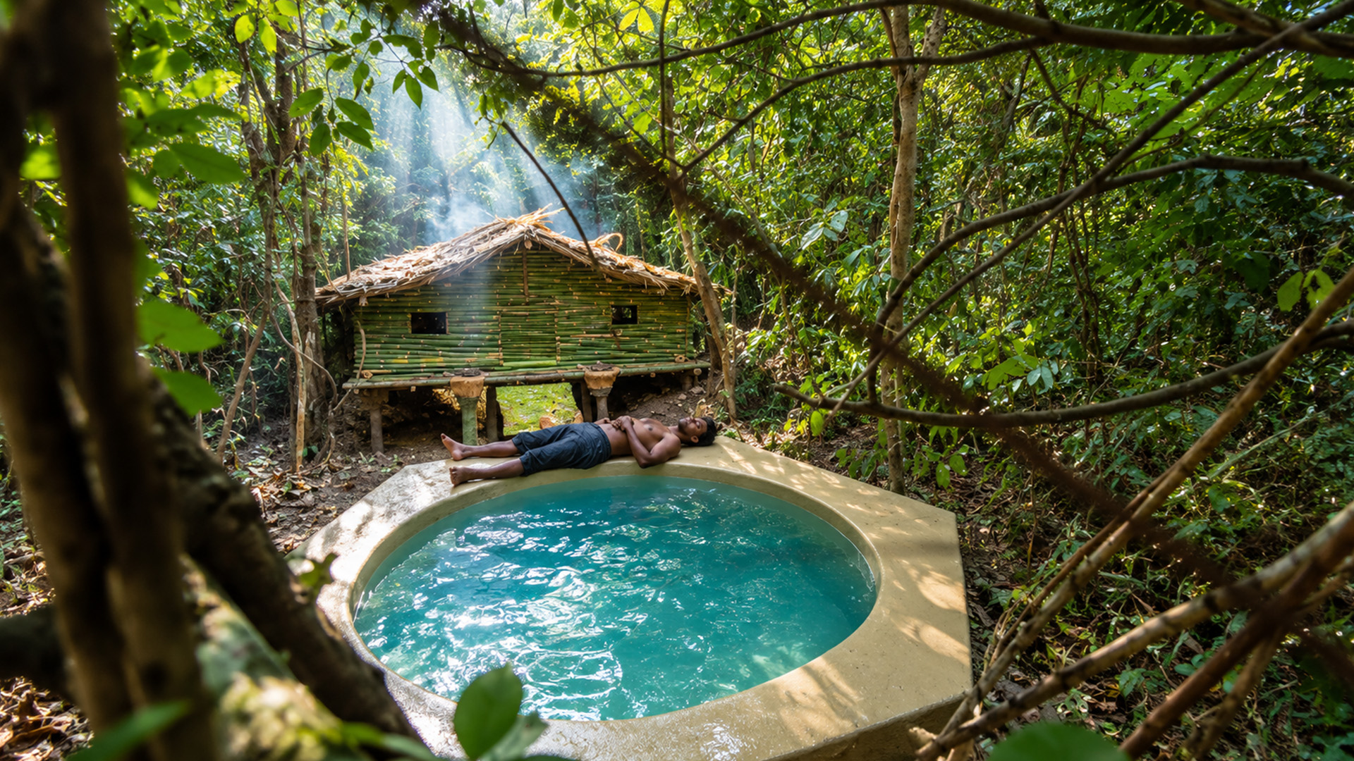 How to build the most beautiful bamboo villa swimming pool in the ...