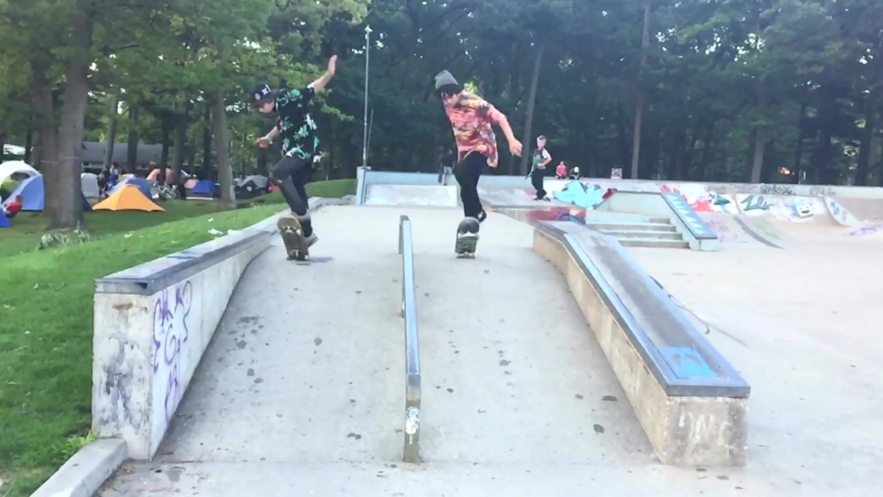 Connor skates on vacation with Carson and The Dad