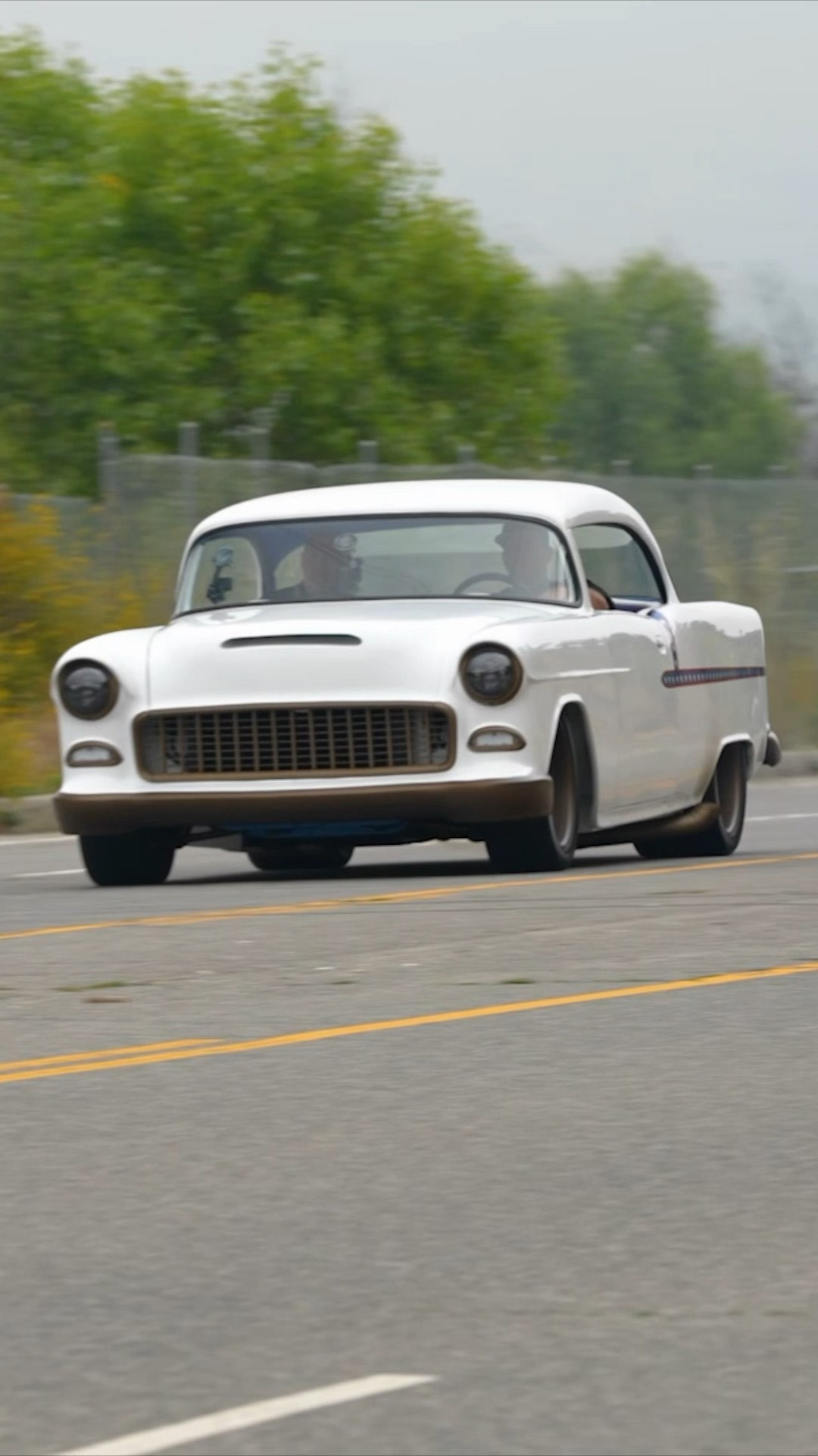 1,000 HP big block '55 Chevy unleashes its power on the road