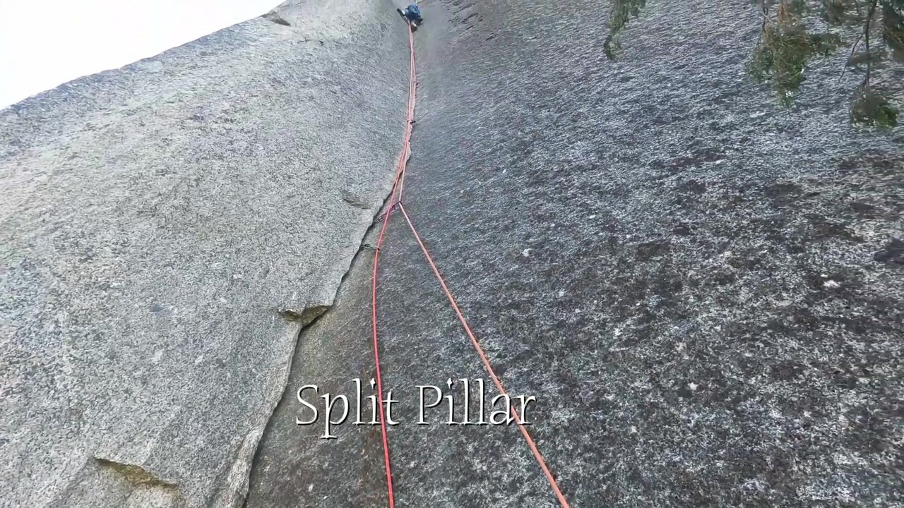 Split pillar pitch on a Squamish big wall climb