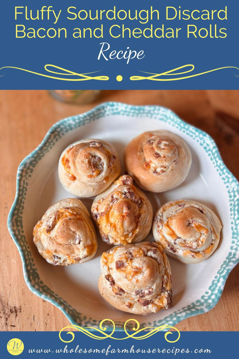 Fluffy sourdough discard bacon and cheddar rolls recipe