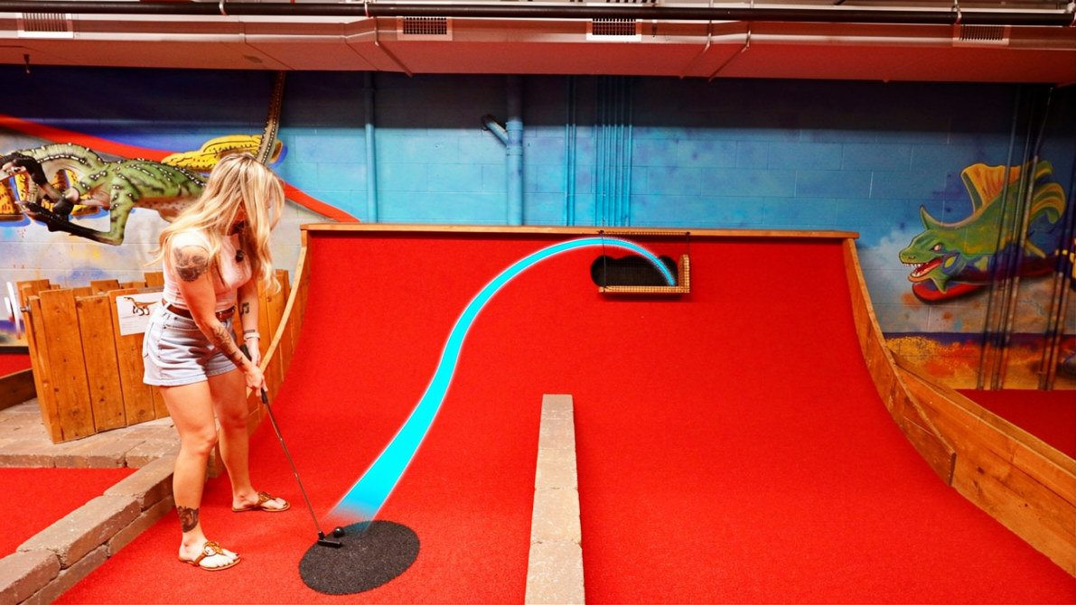 Homemade mini golf course adventure