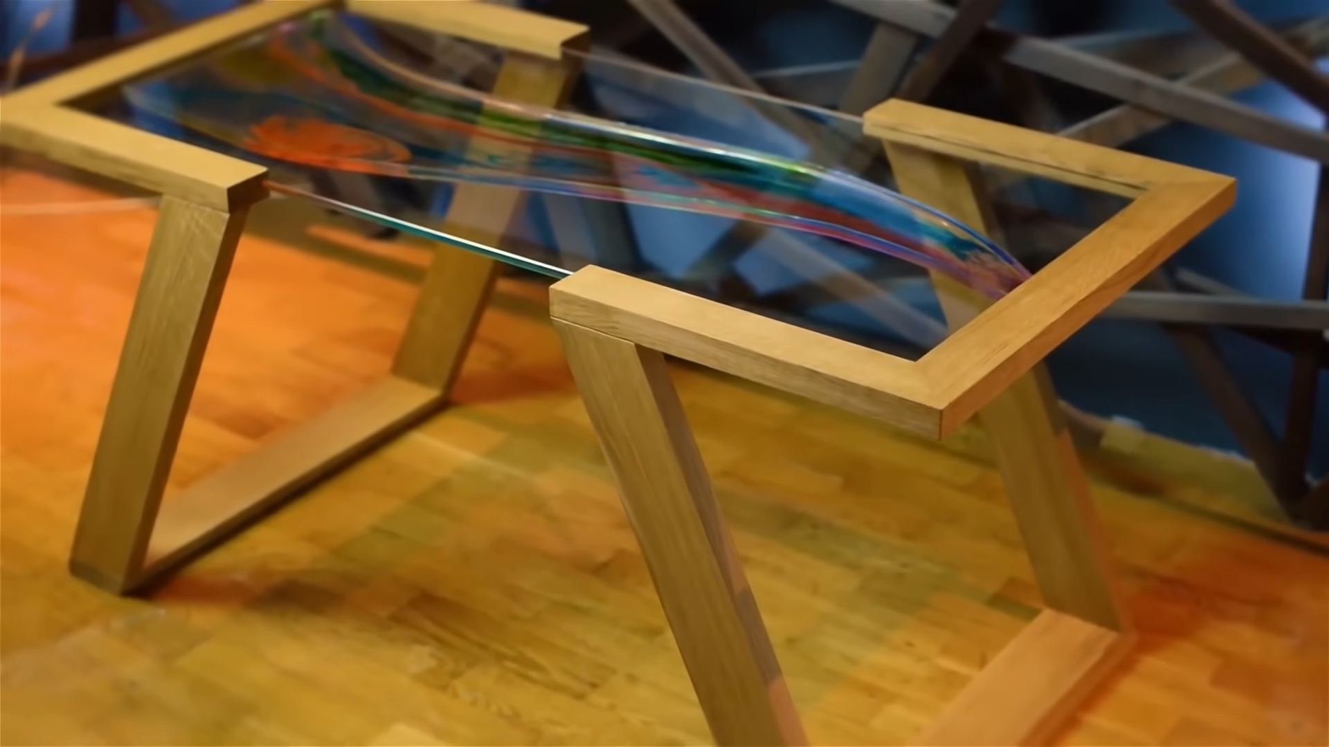 Combining wood, glass, and epoxy into a designer table