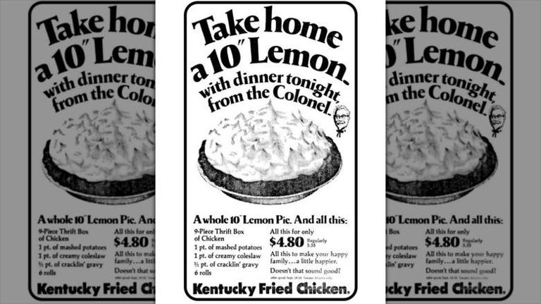 This vintage KFC dinner came with a dessert you won't find today