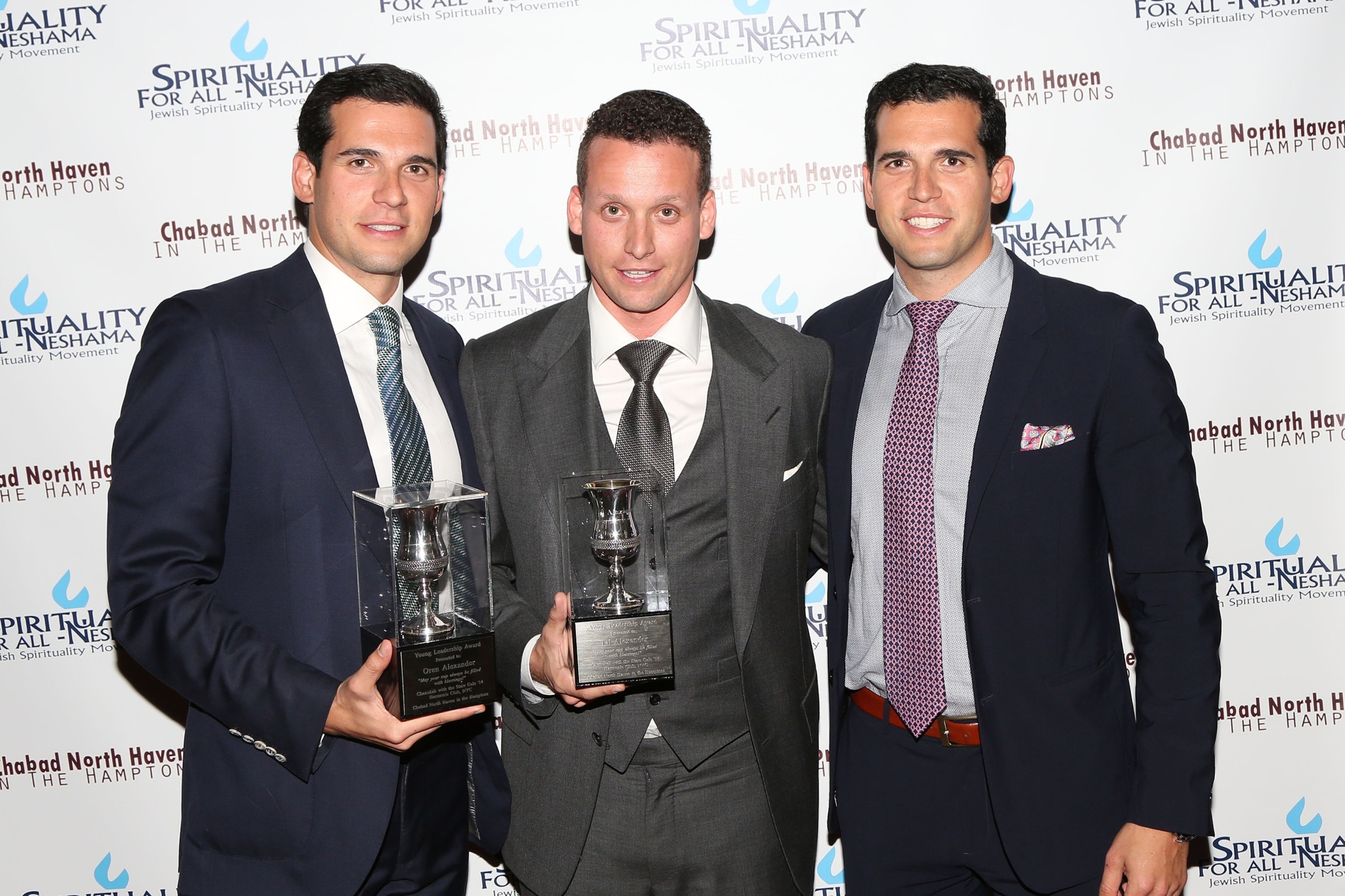 J Grassi/Patrick McMullan via Getty Image - PHOTO: Oren Alexander, Tal Alexander and Alon Alexander attend Chanukah With The Stars Gala on December 10, 2014, in New York City.