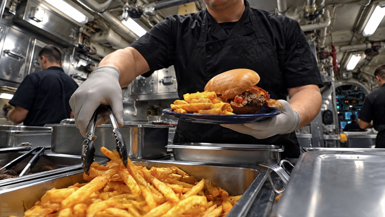 A Day Inside the Tiny Kitchen of a Massive Billions $ US Nuclear Submarine
