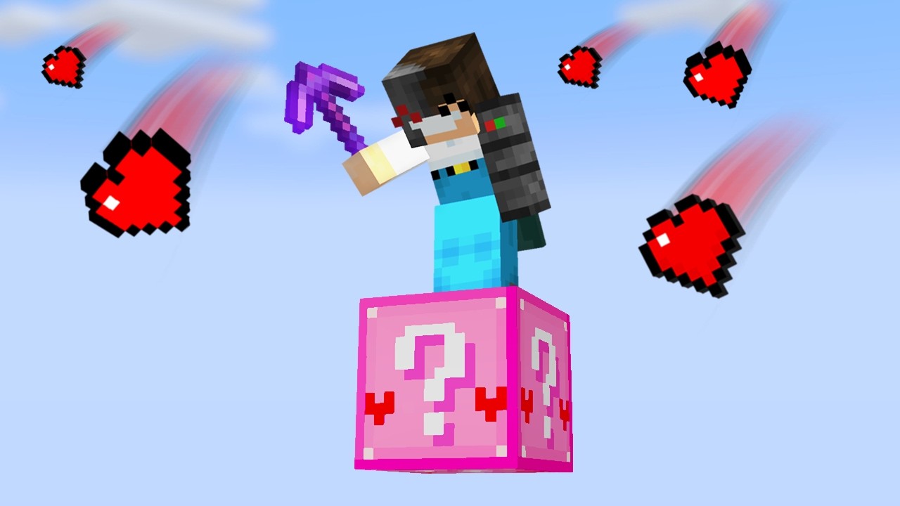 Minecraft, but it's on 1 pink lucky block