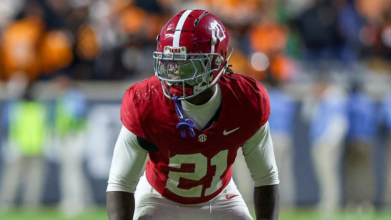 Dre Kirkpatrick Jr. #21 of Alabama looks on during a game between the Tennessee Volunteers and Alabama Crimson Tide at Neyland Stadium on Oct. 17, 2026, in Knoxville, Tenn. Getty Images