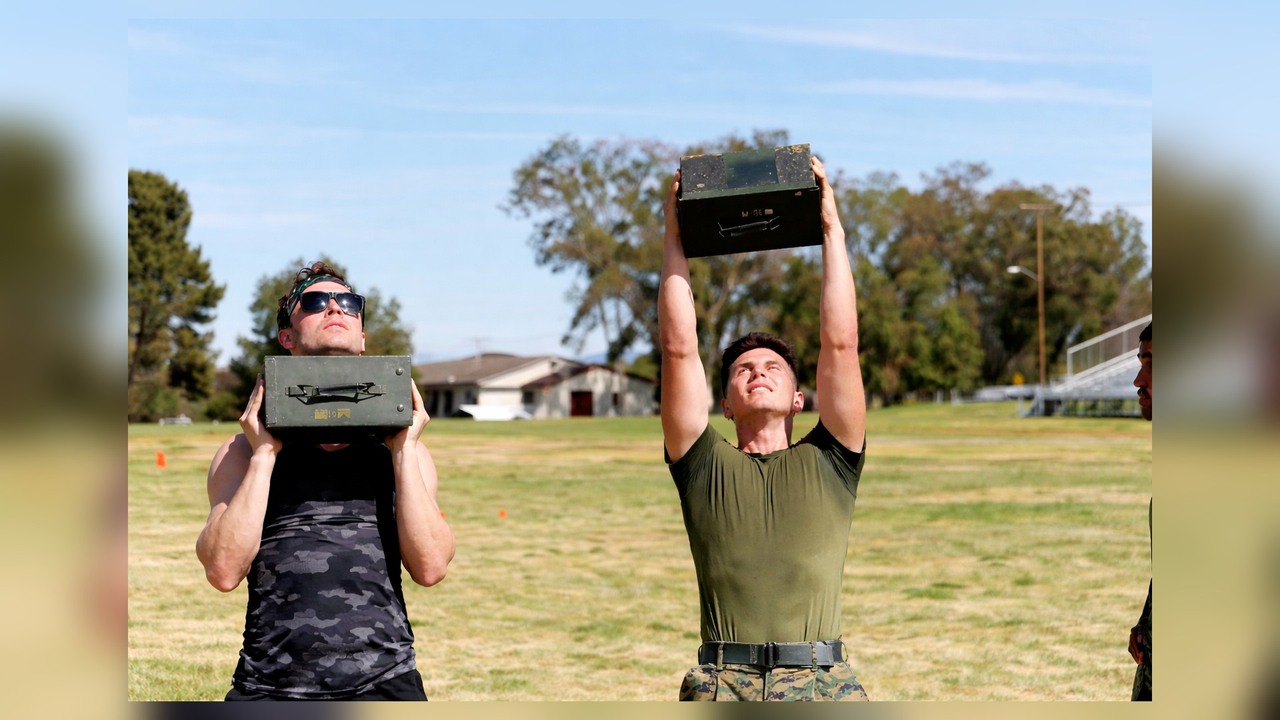 Nick Symmonds tries the Marine Corps physical fitness test