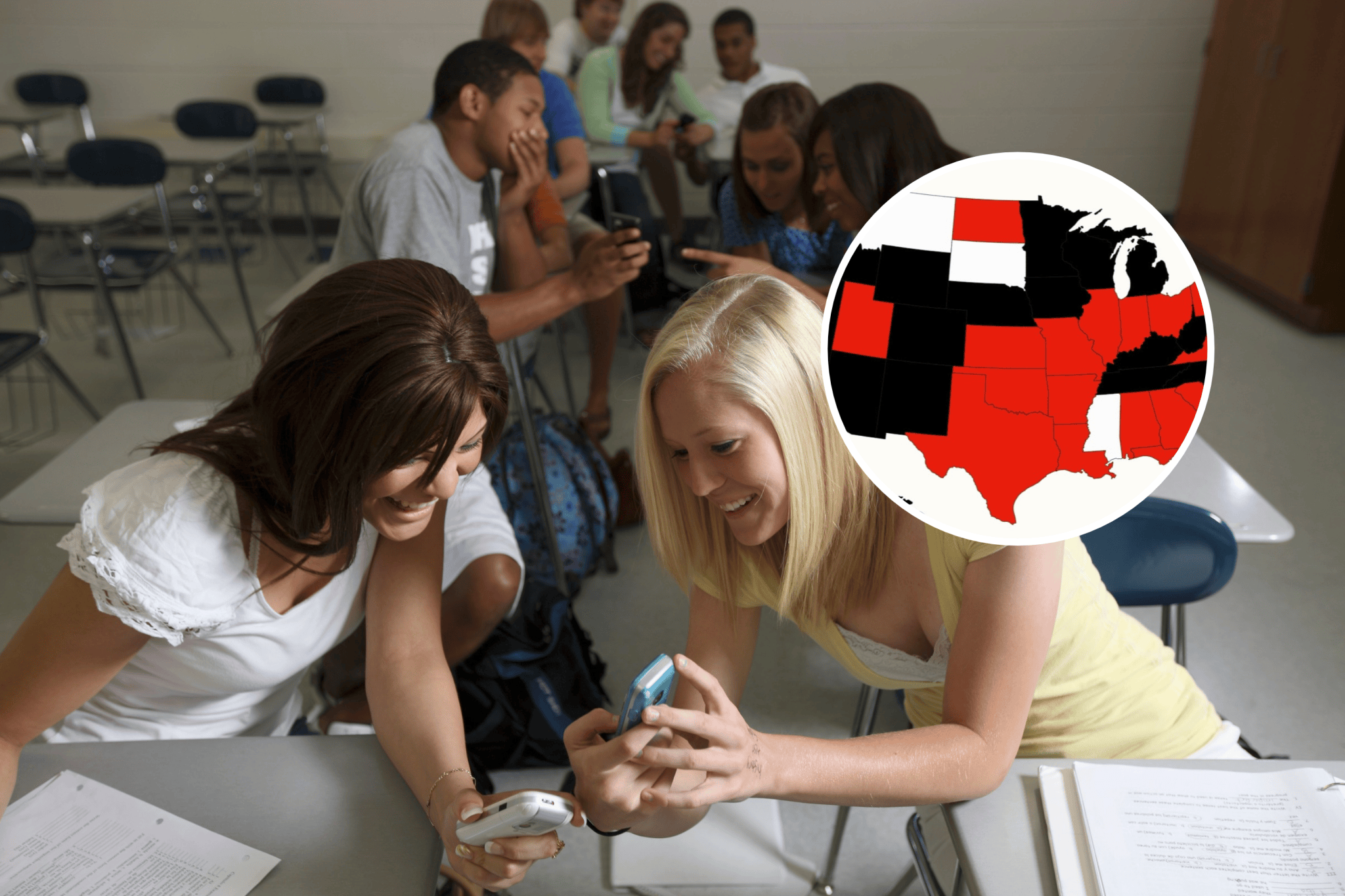 Map shows states banning phones in classrooms as Pennsylvania signs bill